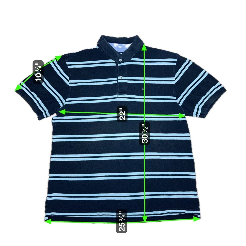 Tommy Hilfiger Men's‎ Classic Fit Striped Short Sleeve Polo Shirt XL